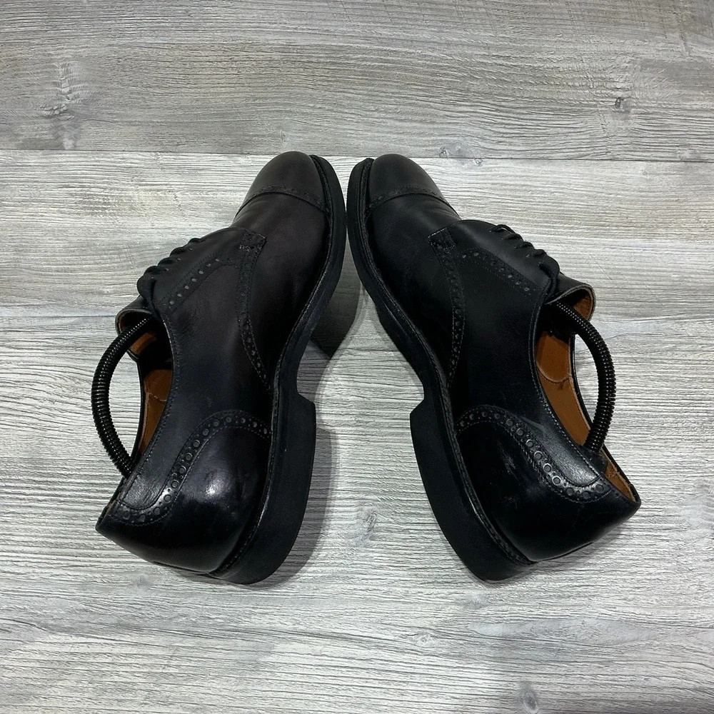 Allen Edmonds Mens 10.5 B Narrow Bentley Black Leather Cap Toe Oxford Shoes